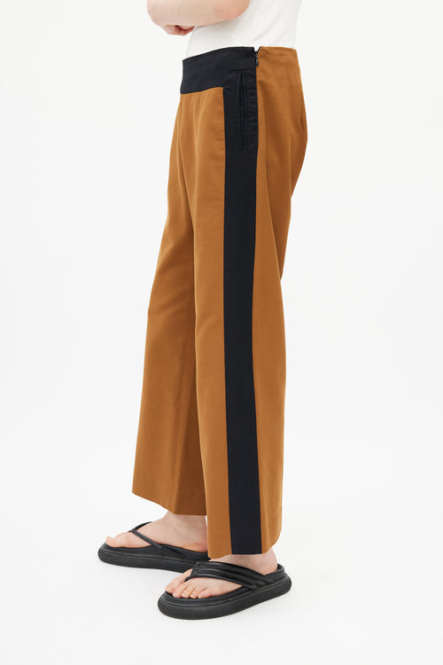 Dries Van Noten Brown 
Black Wide Leg Trouser