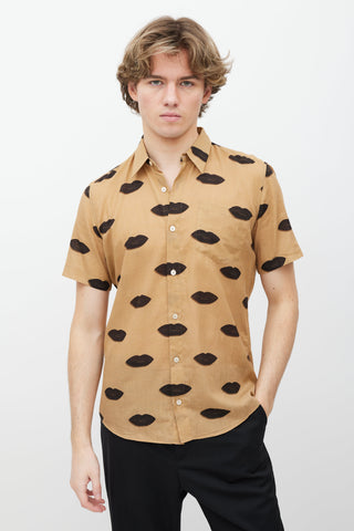 Dries Van Noten Brown Cotton Button Down Shirt