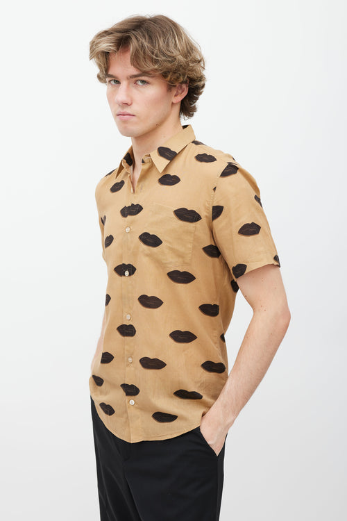 Dries Van Noten Brown Cotton Button Down Shirt