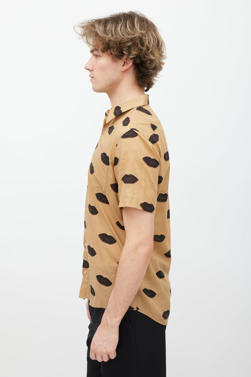 Dries Van Noten Brown Cotton Button Down Shirt