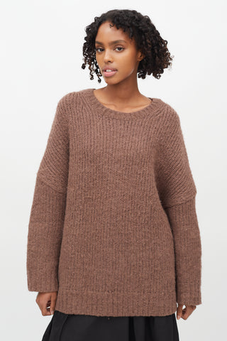 Dries Van Noten Brown Knit Oversized Sweater