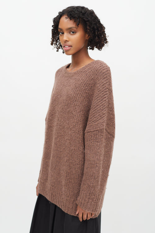 Dries Van Noten Brown Knit Oversized Sweater