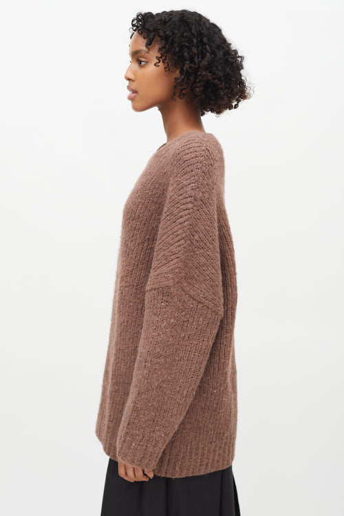 Dries Van Noten Brown Knit Oversized Sweater