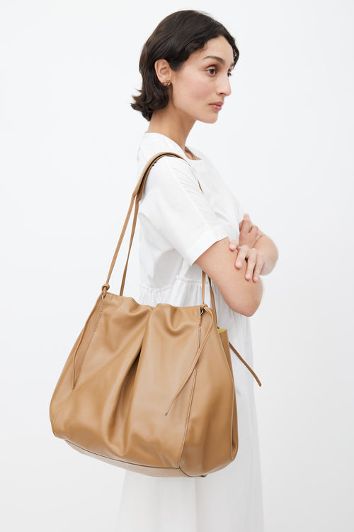 Dries Van Noten Brown Leather Bucket Bag