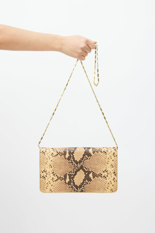 Dries Van Noten Brown 
Multicolour Embossed Leather Bag