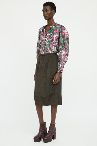 Dries Van Noten Brown Panel Pocket Skirt