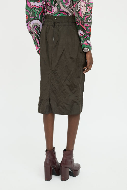 Dries Van Noten Brown Panel Pocket Skirt