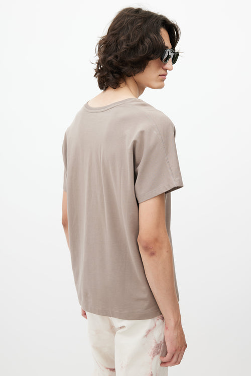 Dries Van Noten Brown V-Neck T-Shirt