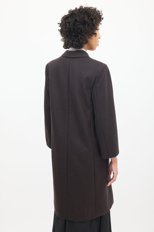 Dries Van Noten Brown Wool Double Breasted Coat