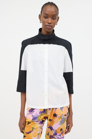 Dries Van Noten Colour Block High Collar Shirt