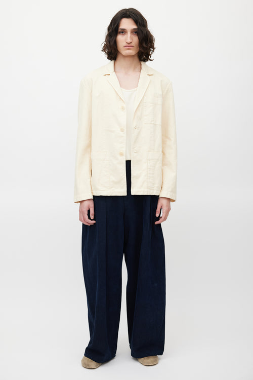 Dries Van Noten Cream Three Button Jacket