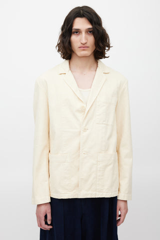 Dries Van Noten Cream Three Button Jacket