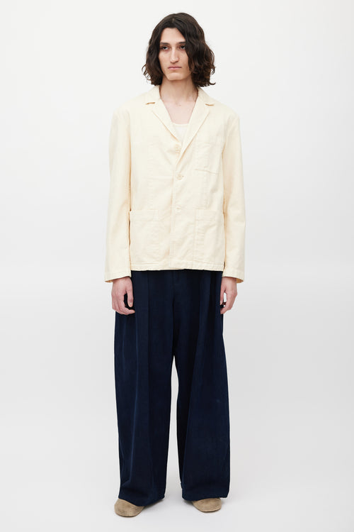 Dries Van Noten Cream Three Button Jacket