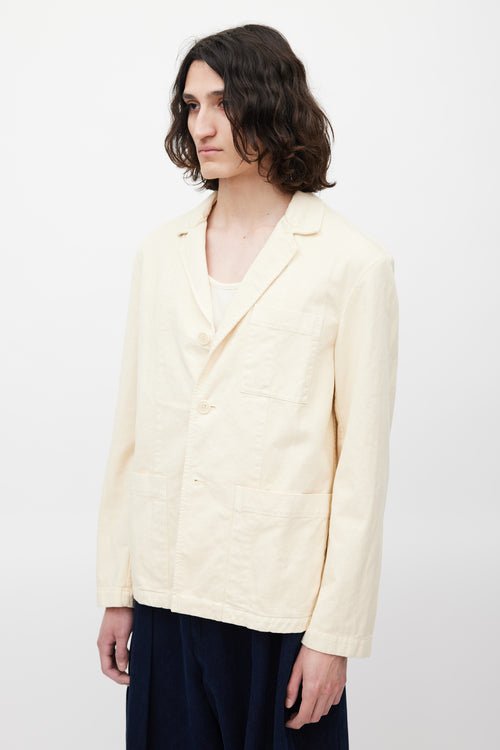 Dries Van Noten Cream Three Button Jacket