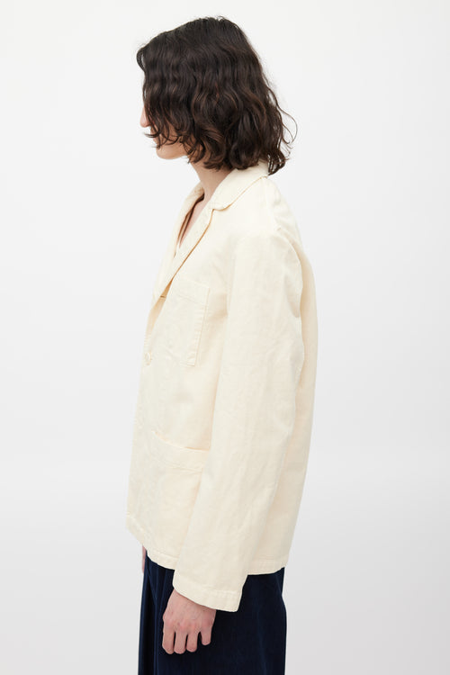 Dries Van Noten Cream Three Button Jacket