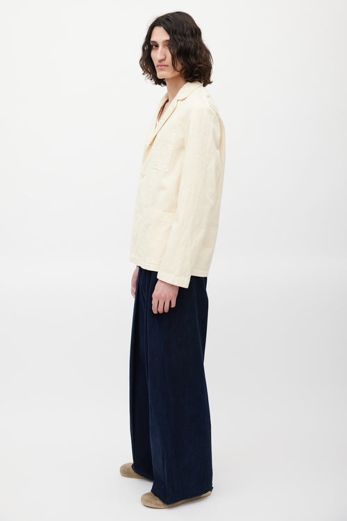 Dries Van Noten Cream Three Button Jacket