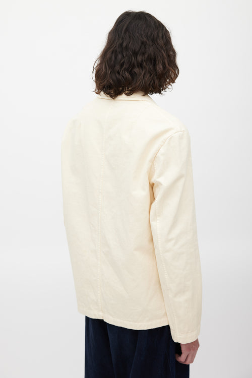 Dries Van Noten Cream Three Button Jacket