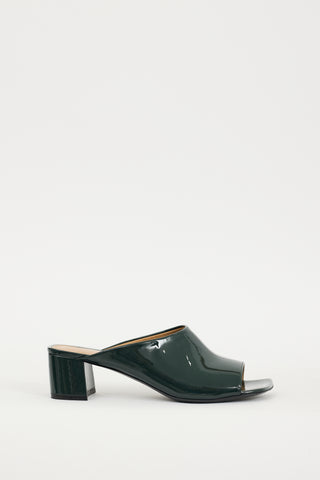 Dries Van Noten Green Patent Leather Mule