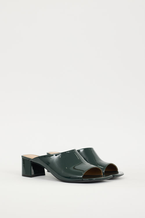 Dries Van Noten Green Patent Leather Mule