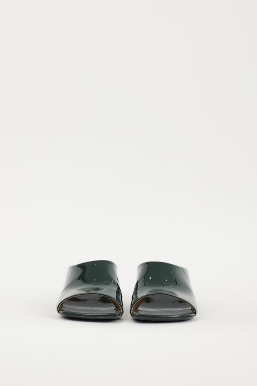 Dries Van Noten Green Patent Leather Mule