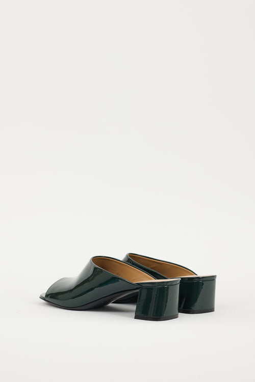 Dries Van Noten Green Patent Leather Mule