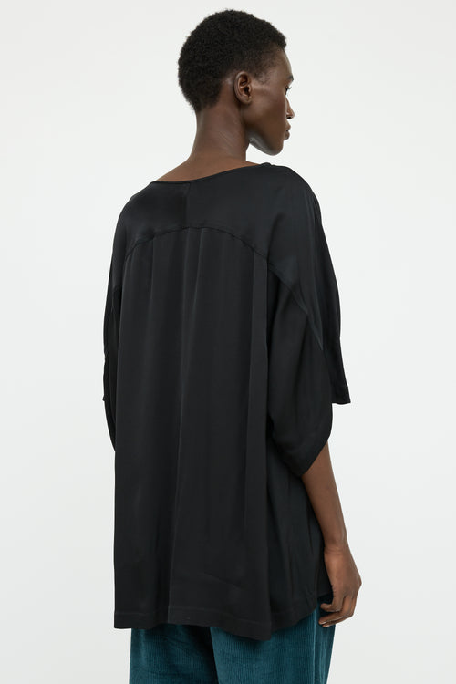 Dries Van Noten Black Embroidered Tunic Top