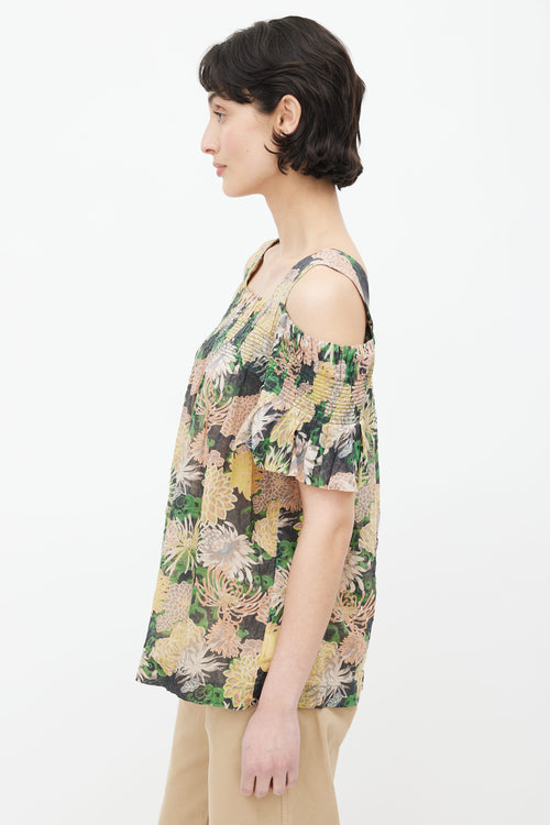 Dries Van Noten Multicolour Floral Off Shoulder Blouse