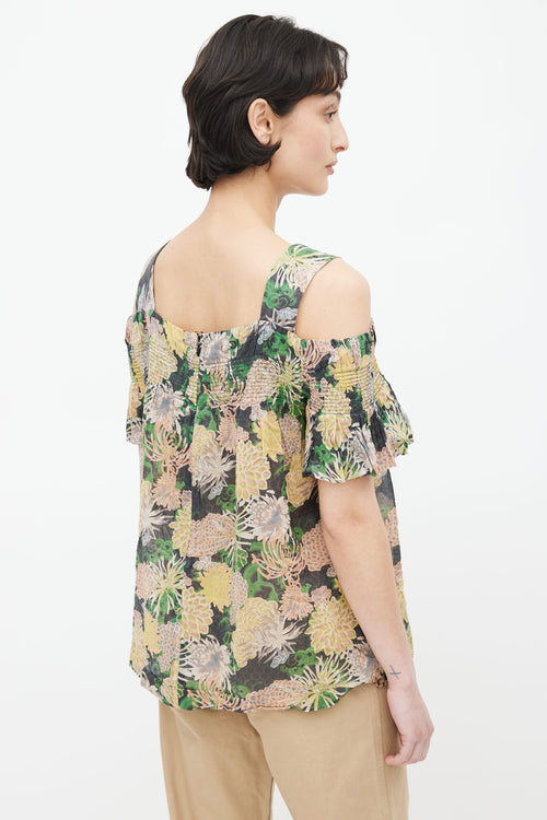 Dries Van Noten Multicolour Floral Off Shoulder Blouse