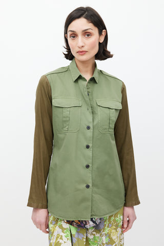 Dries Van Noten Green Cargo Shirt