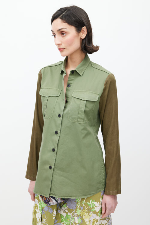 Dries Van Noten Green Cargo Shirt