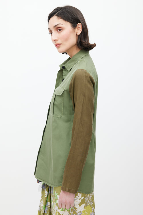 Dries Van Noten Green Cargo Shirt