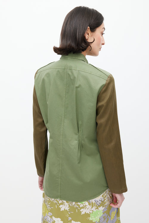 Dries Van Noten Green Cargo Shirt