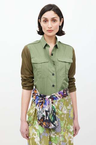 Dries Van Noten Green Cargo Shirt