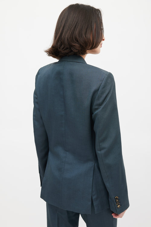 Dries Van Noten Green Wool Silk 
Mohair Suit