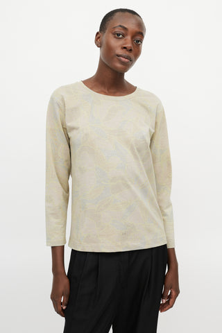 Dries Van Noten Grey 
Multicolour Floral Metallic Sweater