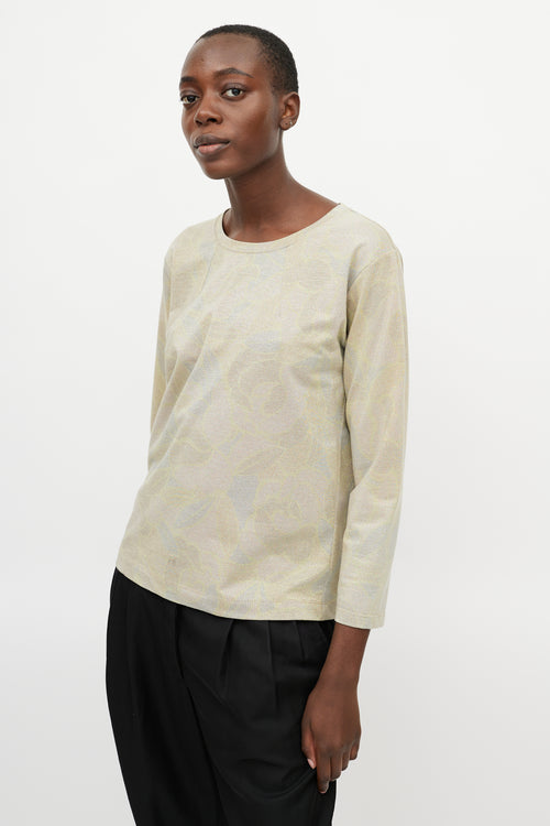 Dries Van Noten Grey 
Multicolour Floral Metallic Sweater