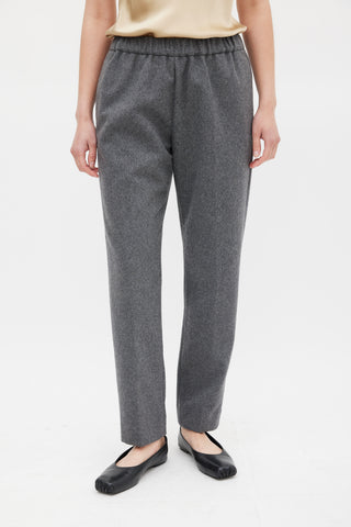 Dries Van Noten Grey Wool Tapered Leg Trouser