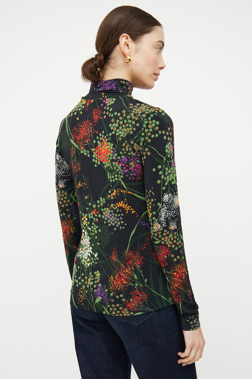 Dries Van Noten Black 
Multicolour Floral Top