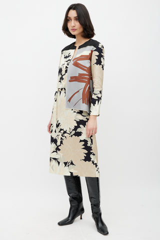 Dries Van Noten Multicolour Floral Belted Dress