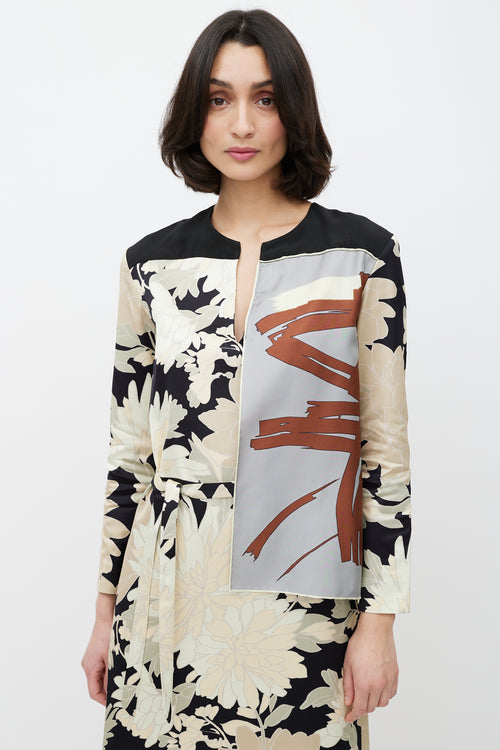 Dries Van Noten Multicolour Floral Belted Dress