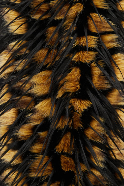 Black 
Yellow Greta Faux Fur Scarf