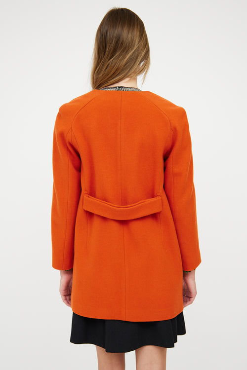 Dries Van Noten Orange Wool Double Lapel Jacket