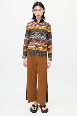 Dries Van Noten Orange 
Multicolour Abstract Print Shirt