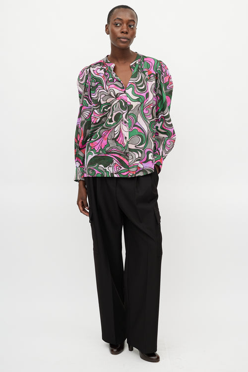 Dries Van Noten Pink 
Multicolour Pattern Shirt