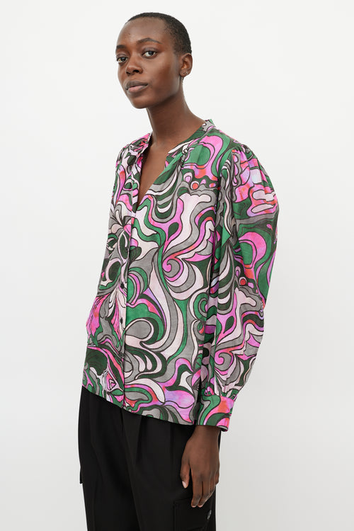 Dries Van Noten Pink 
Multicolour Pattern Shirt