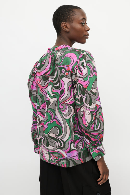 Dries Van Noten Pink 
Multicolour Pattern Shirt