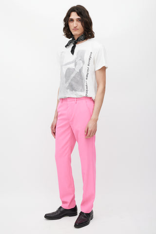 Dries Van Noten Pink Slim Wool Trouser