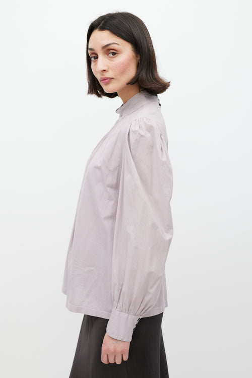 Dries Van Noten Purple Gathered Top