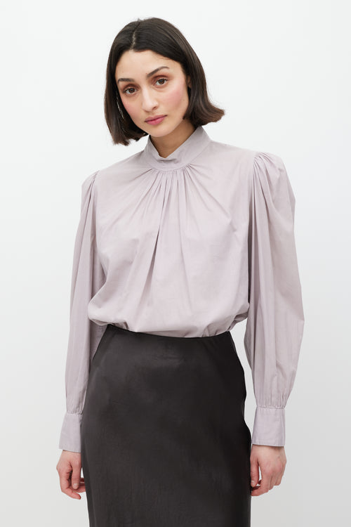 Dries Van Noten Purple Gathered Top