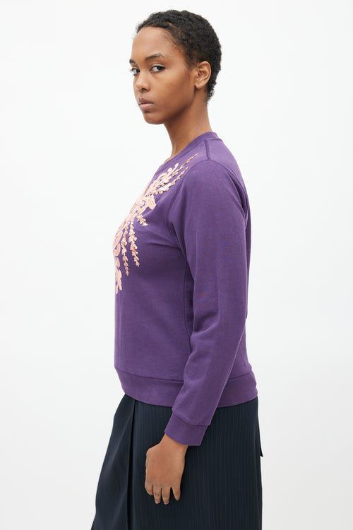 Dries Van Noten Purple 
Pink Embellished Sweater